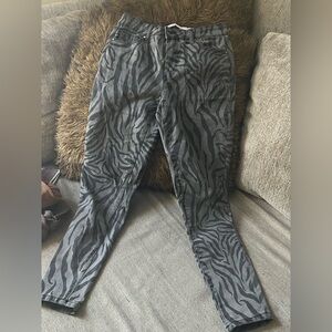 Men's Zebra Print Pants - Gray
